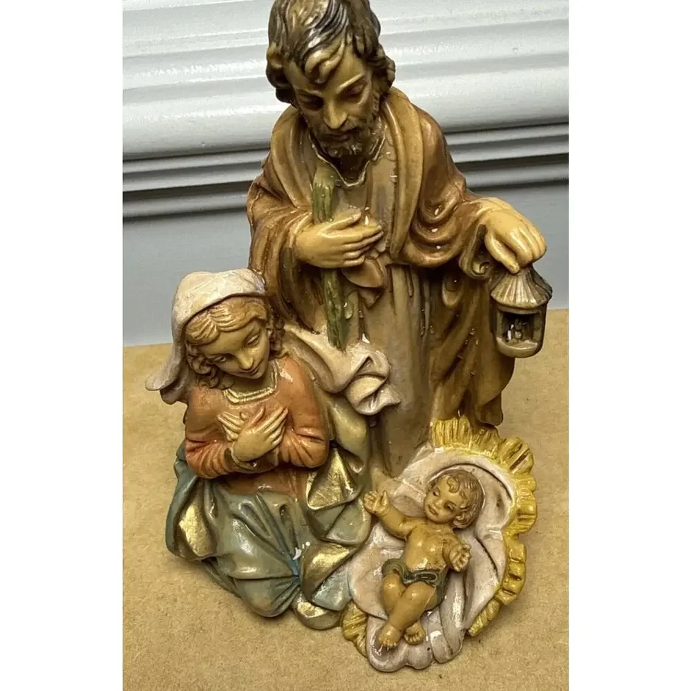 Vintage Fontanini Holy Family Nativity Figurine Italy 5” Mary Joseph Jesus